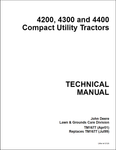 This official John Deere 4200, 4300 and 4400 Tractor technical service repair manual provides detailed instructions for mechanical repairs, electrical diagnostics, and troubleshooting procedures. Get the information you need to maintain, diagnose, and repair your John Deere Tractor with confidence. Downloadable PDF file.