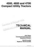 John Deere 4500, 4600, 4700 Compact Utility Tractors Technical Manual TM1679 - PDF File