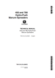 John Deere 450, 780 Hydra–Push Manure Spreaders Technical Repair Manual TM1318 - PDF File Download