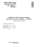 John Deere 524K-II 4WD Loader Operation Test Technical Manual TM14138X19 - PDF File Download