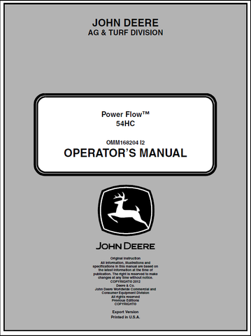 John Deere 54HC Power Flow Operator’s Manual 