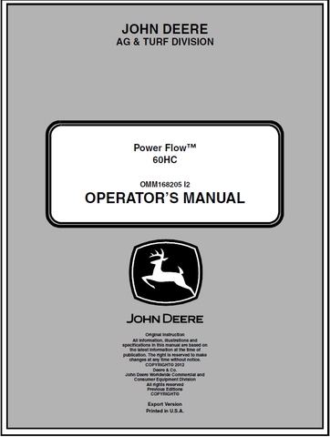 John Deere 60HC Power Flow Operator’s Manual 