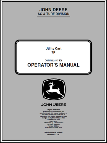 John Deere 7P Utility Cart Manual OMM162147
