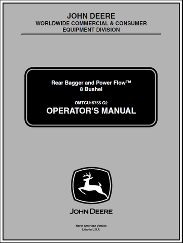 John Deere 8-Bushel Rear Bagger And Power Flow Manual OMTCU15755