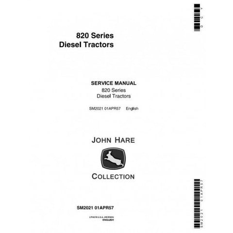 John Deere 820 Series Diesel Tractor (2 Cylinder) Service Manual 