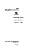 John Deere 840 Bale Processor Operator’s Manual OME76359 - PDF File Download