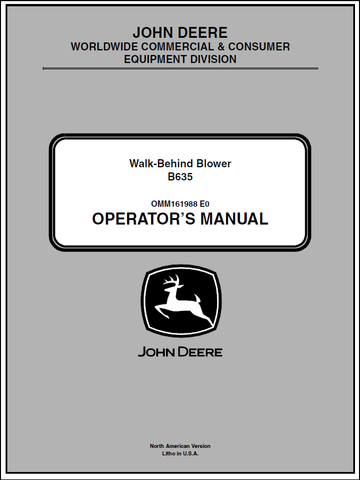 John Deere B635 Manual OMM161988