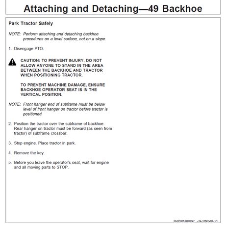 John Deere Backhoe 49 For 5105 Installation Manual