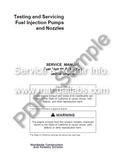 John Deere Fuel Injection Pumps and Nozzles Testing and Servicing Service Manual SM2045