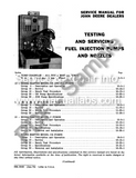 John Deere Fuel Injection Pumps and Nozzles Testing and Servicing Service Manual 