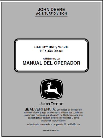 John Deere HPX 4x4 Diesel Manual OMM168332