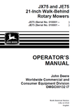 John Deere JX75, JE75 21-Inch Walk Behind Rotary Mower Operator's Manual OMMGC00132