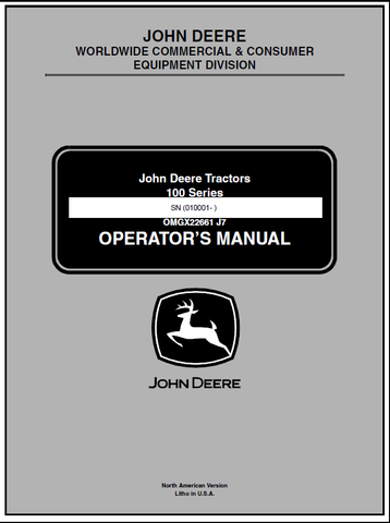John Deere L100 Tractor Manual OMGX22661