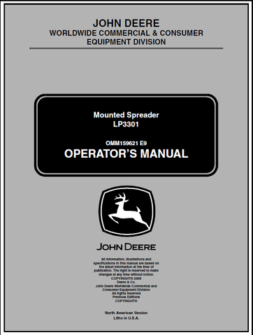 John Deere LP3301 Mounted Spreader Manual 