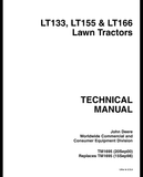 John Deere LT133, LT155, LT166 Lawn Tractors Technical Manual TM1695 - PDF File Download