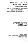 John Deere LX172, LX173, LX176, LX178, LX188 Lawn Tractor Manual OMM134134