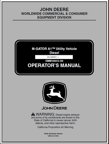 John Deere M-Gator Operator's Manual OMM159412