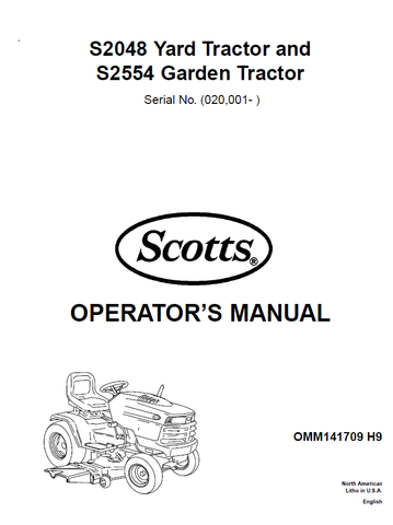 John Deere S2048 Yard And S2554 Garden Tractor Manual OMM141709 
