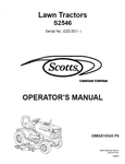 John Deere S2546 Lawn Tractor Manual OMGX10545