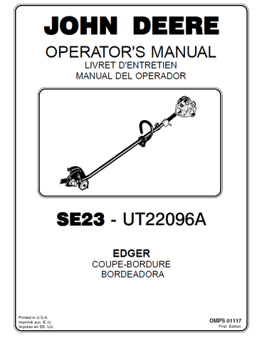 John Deere SE23 Edger (UT22096A) Manual OMPS01117