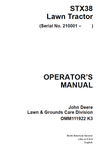 John Deere STX38 lawn Tractor Manual OMM111922