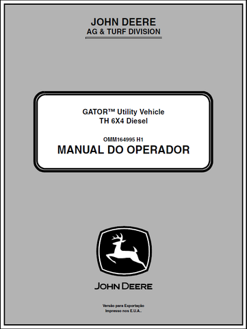 John Deere TH 6X4 Diesel Gator Utility Vehicle Manual OMM164995