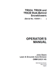 John Deere TRS24, TRS26, TRX26 Walk Behind Snow Thrower (SN.150001) Manual OMM124531