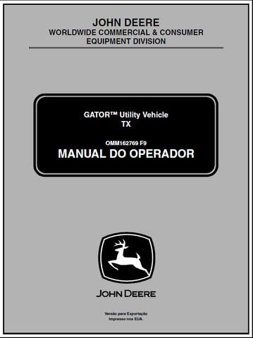 John Deere TX Gator Utility Vehicle Manual OMM162769