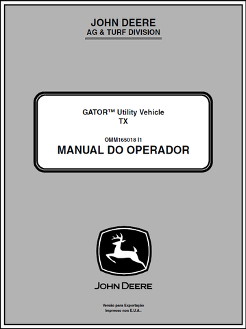 John Deere TX Gator Utility Vehicle Manual OMM165018