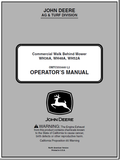 John Deere WH36A, WH48A, WH52A Commercial Walk-Behind Mower Operator’s Manual OMTCU33440 - PDF File Download