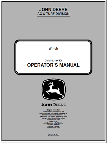 John Deere Winch Manual OMM162186