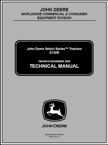 John Deere X130R Lawn and Garden Tractor Manual 