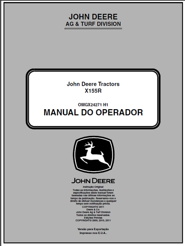 John Deere X155R Lawn And Garden Tractor Manual 