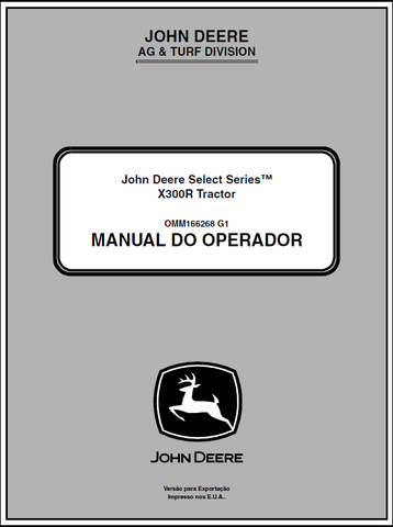 John Deere X300R Series Lawn and Garden Tractor Manual 