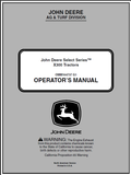 John Deere X300 Series Lawn and Garden Tractor Manual 