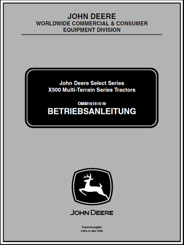 John Deere X500 Multi-Terrain Series Tractor Manual 