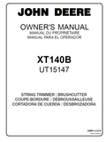 John Deere XT140B String Trimmers (UT15147) Manual OMPS01078