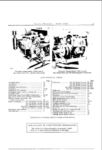 John Deere VH4D - Baler Engines Model VH4D Wisconsin Engine Parts Catalogue Manual (PC561) - PDF File Download