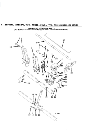 John Deere 870 Series Two, Three, Four, Five and Six-Row Integral Bedders Parts Catalogue Manual (PC562) - PDF File Download