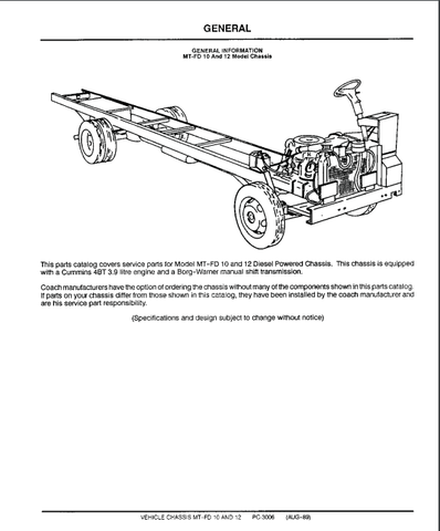 John Deere MT-FD 10 and 12 Diesel Powered Vehicle Chassis (Oshkosh Chassis) Parts Catalogue Manual (PC3006) - PDF File Download