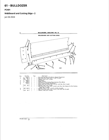 John Deere No. 61 Angling Bulldozer Parts Catalogue Manual (PC401) - PDF File Download