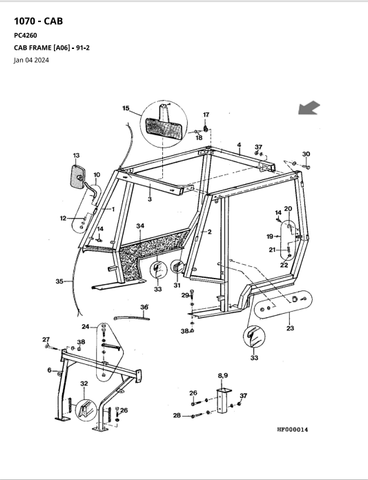 John Deere 655, 670, 755, 855, 955, 1070, F-915, F-935 Cabs for Compact Utility Tractors, Front Mowers Parts Catalogue Manual (PC4260) - PDF File Download