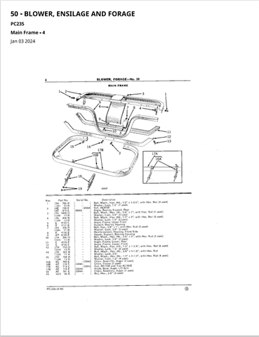 John Deere No. 50 Forage Blower Parts Catalogue Manual (PC235) - PDF File Download