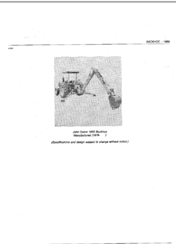 John Deere 1650 - BACKHOE 1650 Backhoe Parts Catalogue Manual (PC1627) - PDF File Download