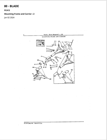 John Deere 80 Rear-Mounted Blade Parts Catalogue Manual (PC413) - PDF File Download