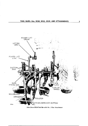 John Deere Nos. HC40, HC41, HC42 Tool Bars and Attachments Parts Catalogue Manual (PC172) - PDF File Download