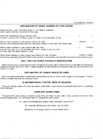 John Deere Attachments for 2-1/4 x 2-1/4-Inch, 4 x 7-Inch, 5 x 7-Inch and 4-1/2 x 7-1/2-Inch Toolbars Parts Catalogue Manual (PC723) - PDF File Download