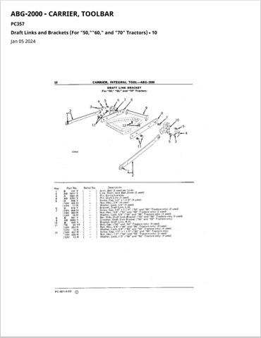 John Deere ABG-2000 Integral Tool Carrier Parts Catalogue Manual (PC357) - PDF File Download