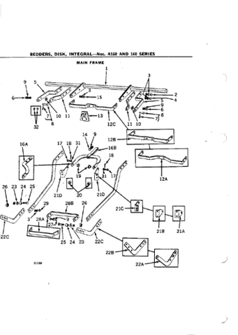 John Deere Nos. A160 and 160 Series Integral Disk Bedders Parts Catalogue Manual (PC202) - PDF File Download