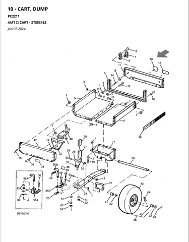 John Deere 5, 7, 10, 15, 8HD, AMTII Dump Carts and 21 Wide Utility Trailer Parts Catalogue Manual (PC2211) - PDF File Download